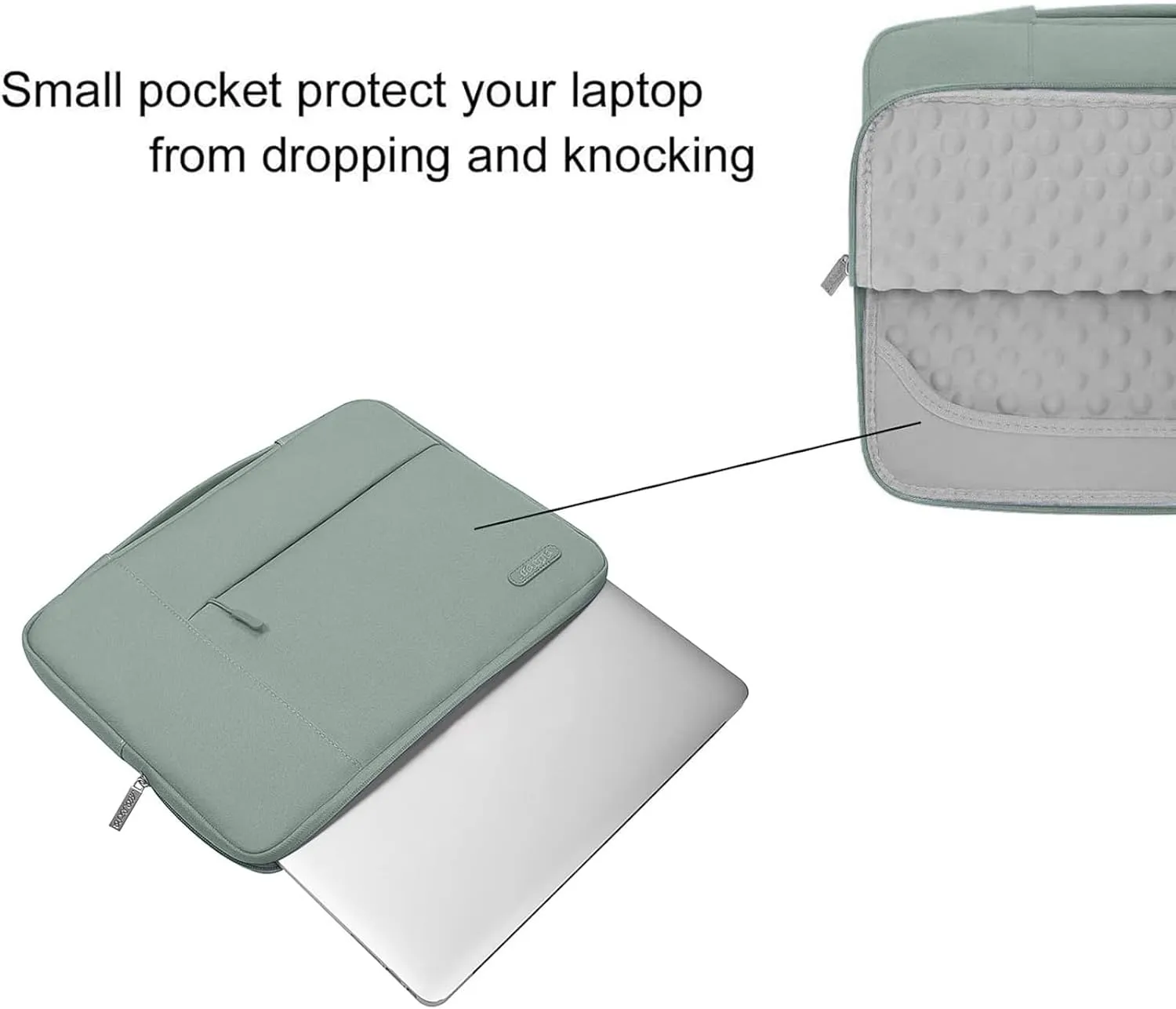 MOSISO Laptop Case 13.3 inch, 13-14 inch Laptop Sleeve with Handle Compatible with MacBook Air/Pro 13 / Pro 14, HP Dell ASUS Lenovo Notebook, Polyester Multifunctional Computer Bag, Antique Green