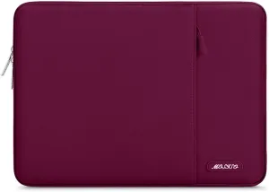 MOSISO Laptop Case 15 inch, 15 inch Laptop Sleeve Compatible with MacBook Air 15 M4 A3241 M3 A3114 M2 A2941 2025 2024 2023,Dell XPS 15,Polyester Vertical Computer Sleeve Bag with Pocket, Wine Red