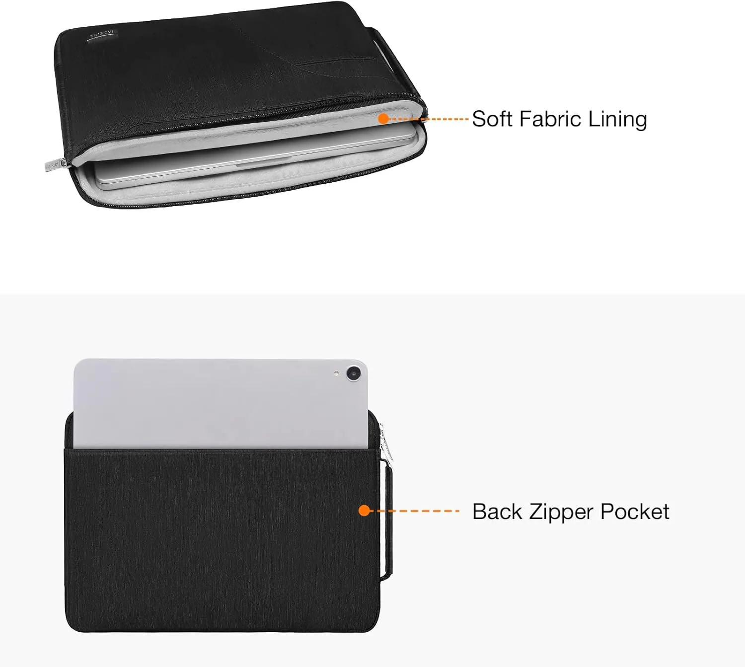 MOSISO Laptop Shoulder Bag Compatible with MacBook Air/Pro,13-13.3 inch Notebook,Compatible with MacBook Pro 14 2023-2021 A2779 M2 A2442 M1, Polyester Briefcase Sleeve with Side Handle, Black