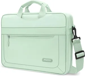MOSISO Laptop Shoulder Messenger Bag Compatible with MacBook Air, 13-13.3 inch Notebook, MacBook Pro 14 inch M3 M2 M1 Pro Max 2023-2021 with Adjustable Depth at Bottom, Honeydew Green