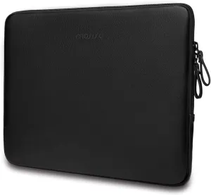 MOSISO Laptop Sleeve Bag 16 inch Compatible with MacBook Air 15 inch 2025-2023 M4 M3 M2/Pro 16 inch 2025-2019 M4 M3 M2 M1, 15-15.6 inch Notebook, PU Leather Padded Bag Waterproof Case, Black