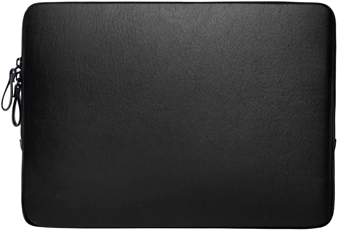 MOSISO Laptop Sleeve Bag 16 inch Compatible with MacBook Air 15 inch 2025-2023 M4 M3 M2/Pro 16 inch 2025-2019 M4 M3 M2 M1, 15-15.6 inch Notebook, PU Leather Padded Bag Waterproof Case, Black