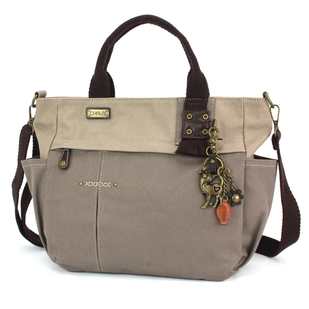 Multi Pocket Tote - Metal Charming Slim Cat