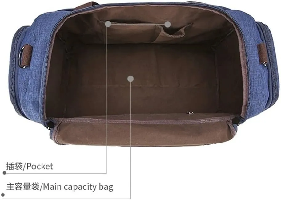 Multiple Compartments Waterproof Large Overnight Bag For Men Carry on Canvas Travel Duffel Bags With Suitcase