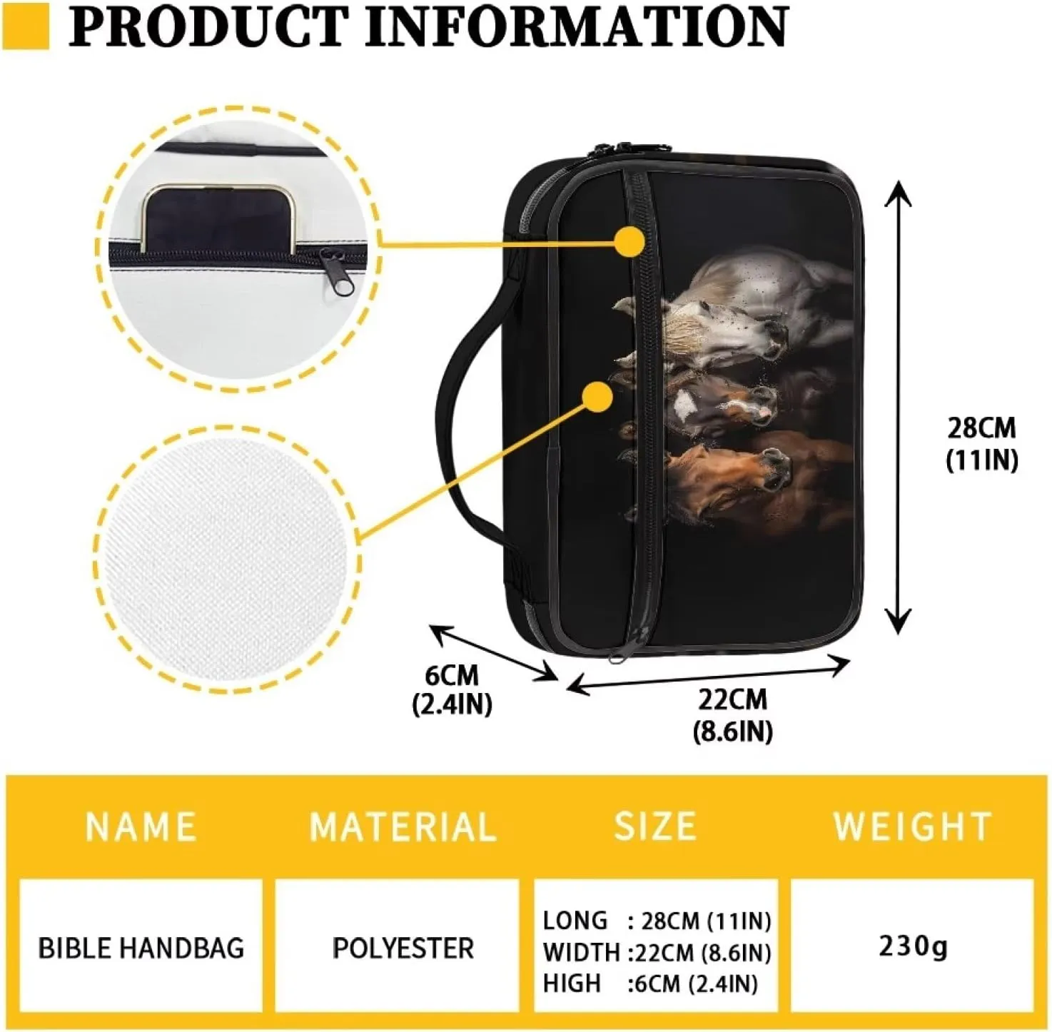 Mumeson Bible Cover for Ladies Anti Dust Bible Bags Bible Study Accessory Holder Carrying Tote Bag