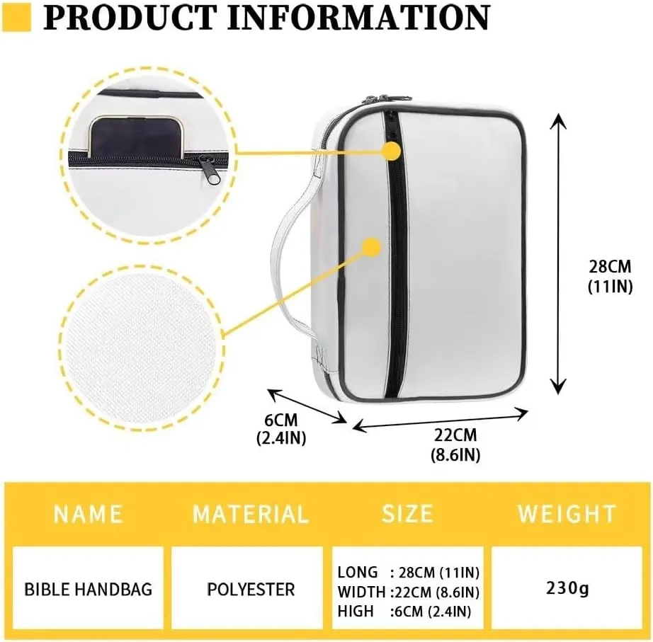 Mumeson Flag Sunflower Cross Bible Cover Large Capacity Inner Pockets Bible Carrier Pattern Bible Tabs Holder for Women Men Large Capacity Bible Highlighter and Pens Carrier