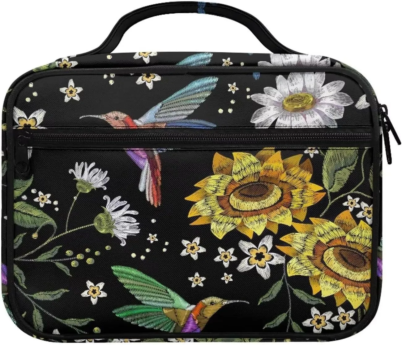 Mumeson Hummingbird Bible Cover for Women Daily Bible Case with Smooth Zipper Church Tote Organizer Bible Protector Case with Large Capacity Journaling Storaging Organizer