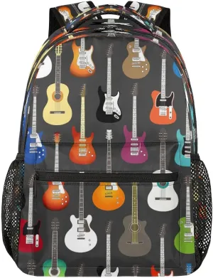 Music Musical Instruments Guitar Backpack Travel Shoulder Bag Bookbag Daypack for Girls Boys Men Women