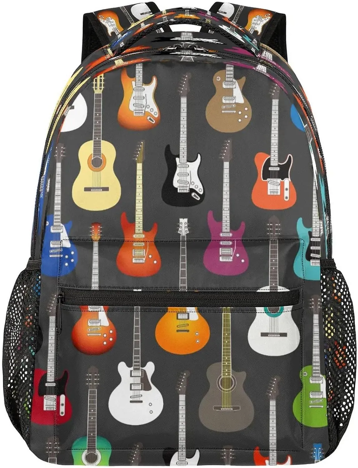 Music Musical Instruments Guitar Backpack Travel Shoulder Bag Bookbag Daypack for Girls Boys Men Women