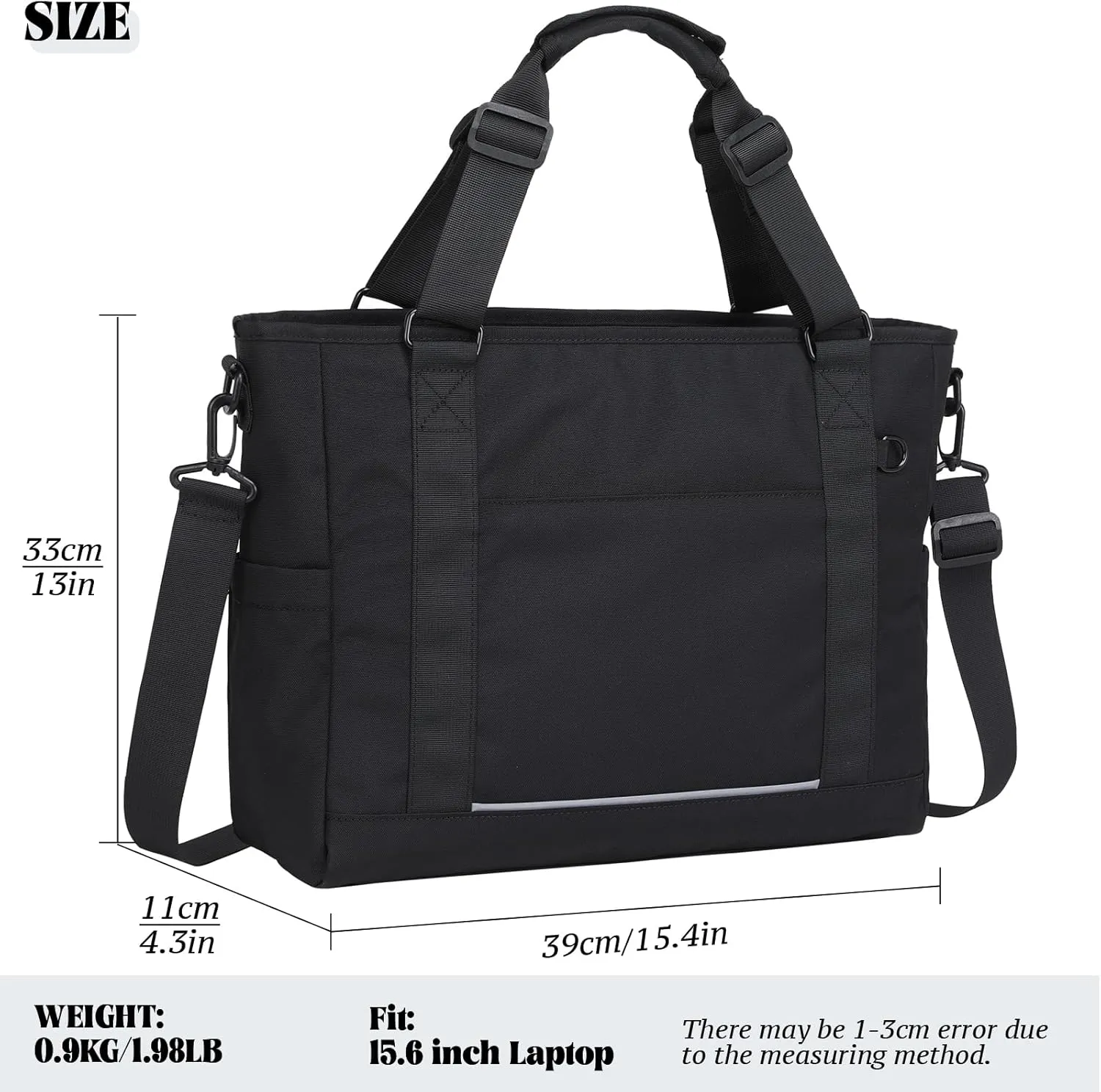 mygreen Laptop Tote Bag, Middle Size Computer Messenger Teacher Bag with 15.6 inch Padded Laptop Sleeve