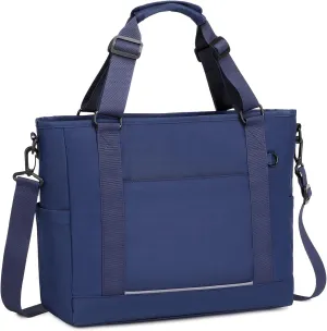 mygreen Laptop Tote Bag, Middle Size Computer Messenger Teacher Bag with 15.6 inch Padded Laptop Sleeve