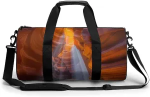 Natural Canyon Scenery Gym Bag for Men Women Cylindrical Gym Duffle Bags Travel Sports Carryon Gymbag 17.7in/9in/9in