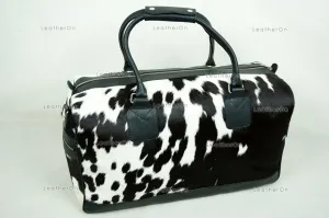 Natural Cowhide Duffel Bag Hair On Leather TRAVEL Bag Real Cow hide Luggage Bag Original Cow Skin Duffel Bag | DB31
