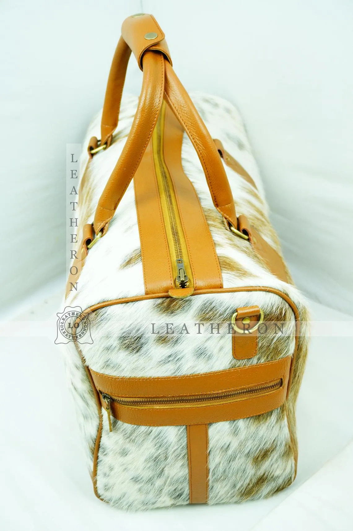 Natural COWHIDE Duffel Bag Hair On Leather TRAVEL Bag Real Cow hide Luggage Bag Original Cow Skin Duffel Bag | DB47