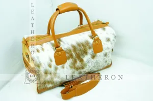 Natural COWHIDE Duffel Bag Hair On Leather TRAVEL Bag Real Cow hide Luggage Bag Original Cow Skin Duffel Bag | DB47