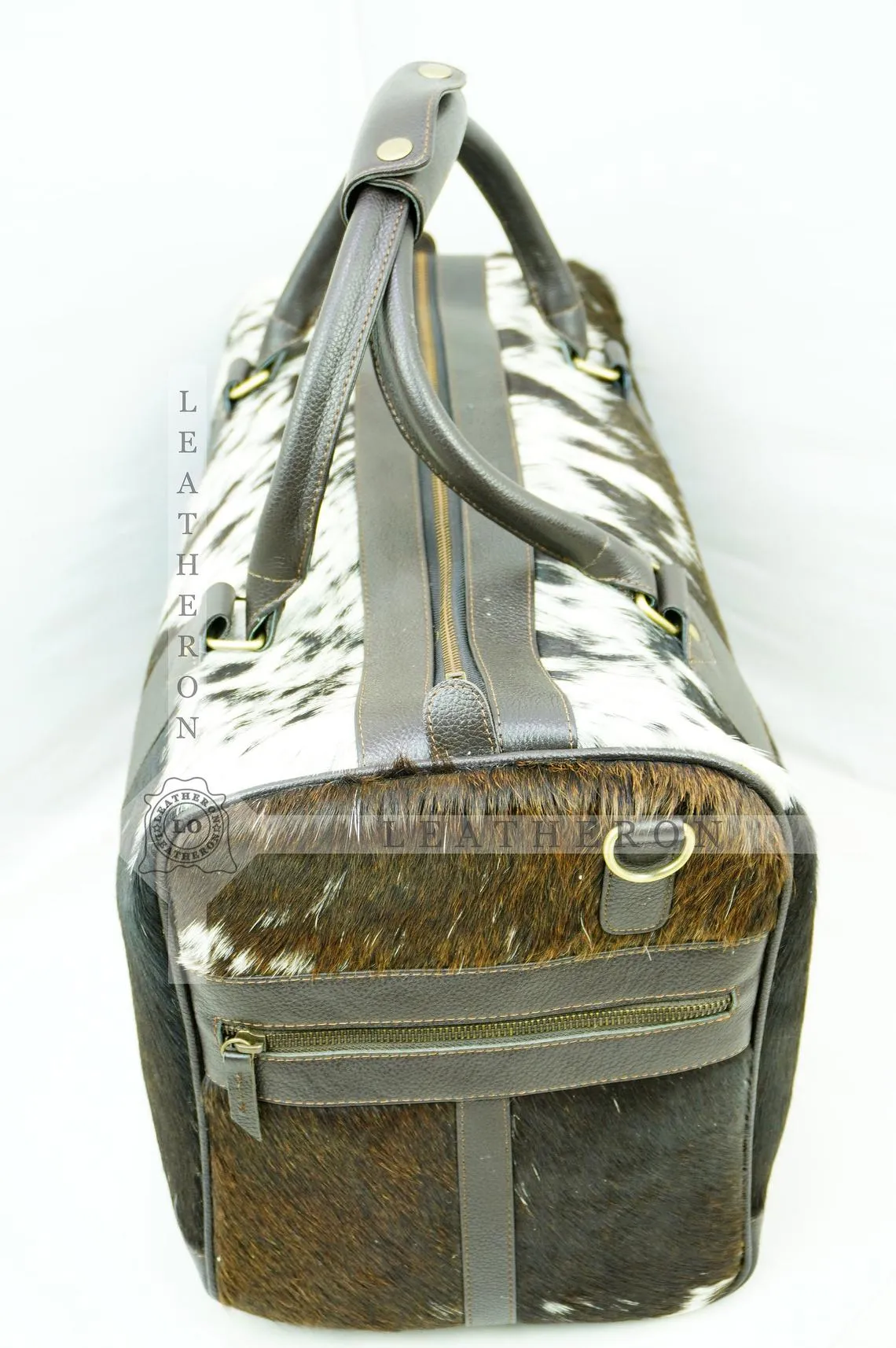 Natural COWHIDE Duffel Bag Hair On Leather TRAVEL Bag Real Cow hide Luggage Bag Original Cow Skin Duffel Bag | DB51