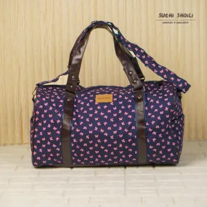 Navy Butterfly Square Duffel Bag