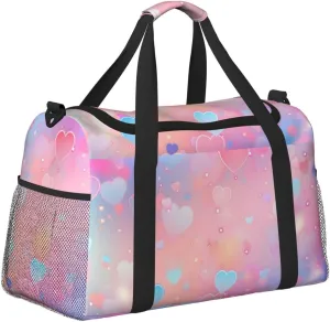 Neon Valentine's Duffle Bag Foldable Travel Tote Bag Carry On Large Weekender Overnight Bags Waterproof Gym Bag For Women Men