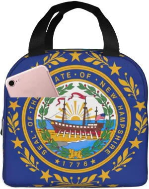 New Hampshire state flag Print Lunch Tote Bag Adult Insulated Tote Bags Work Travel Outdoor Daily Use