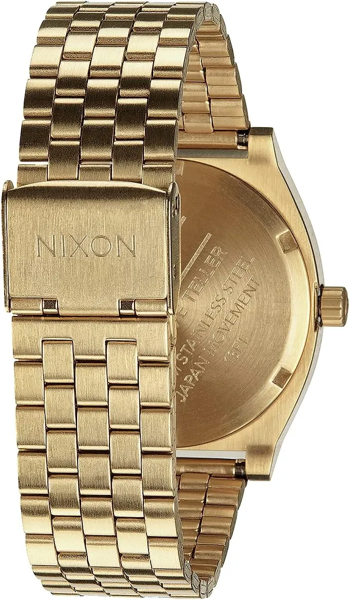NIXON Time Teller A045 - 100m Water Resistant Men's Analog Fashion Watch (37mm Watch Face, 19.5mm-18mm Stainless Steel Band)