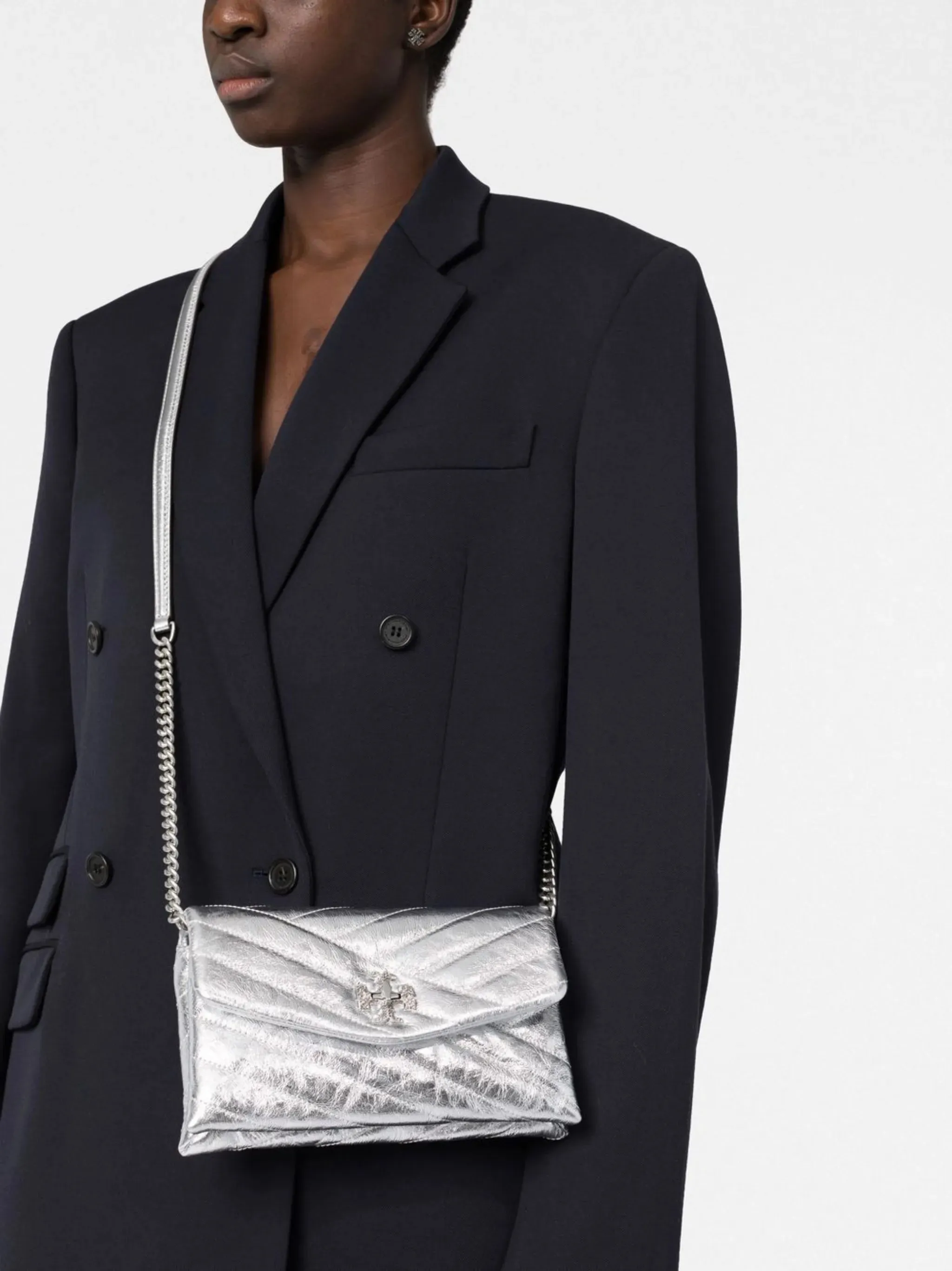 No-hassle exchange quilted crossbody metallic bag Quick delivery Kira