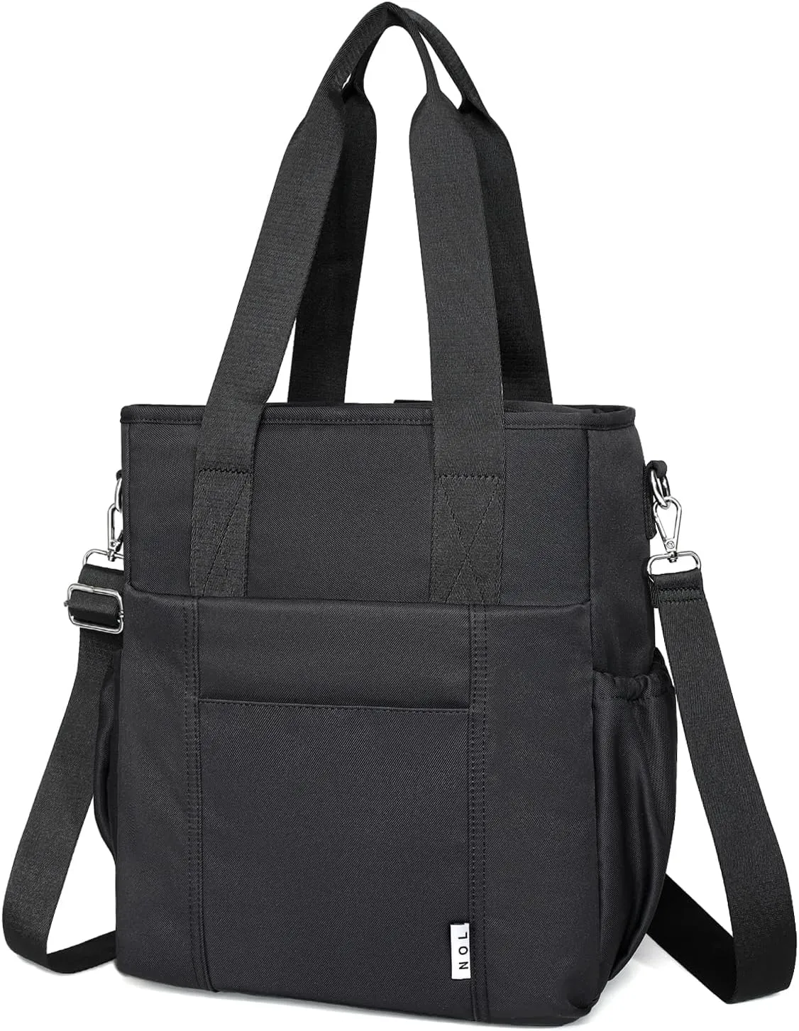 NOL Insulated Lunch Bag for Women, Large Spacious Lunch Tote Bag With Removable Adjustable Shoulder Strap with Multi Pockets,Leakproof Cooler Bag,Lightweight Nylon Waterproof Lunch Box For Work,Black