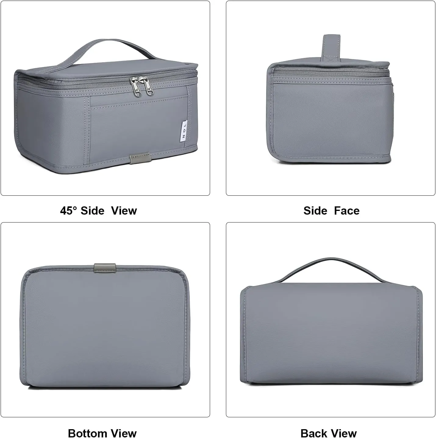NOL Natural Organic Lifestyle Small Lunch Bag Mini Lunch Box Insulated Lunch Bag for Men/Women Leakproof Cooler Tote Bag Lightweight Nylon Waterproof Lunch Box For Work,Light gray