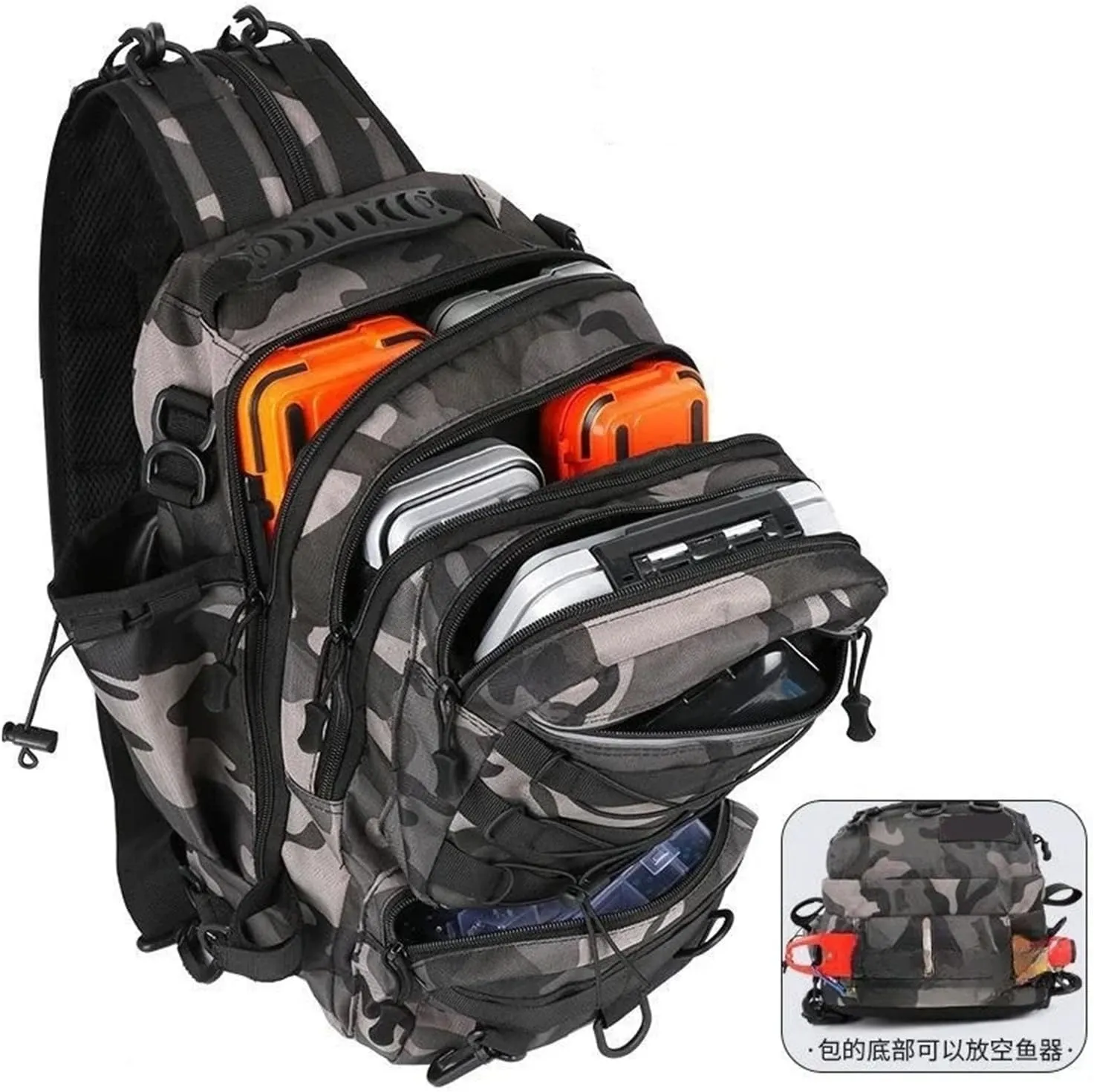 Nylon Waterproof Outdoor Sports Camping Hiking Trekking Fishing Hunting Backpack(E)