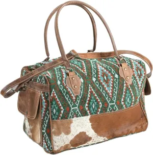 OHV303 DUFFEL Upcycled Wool Hair-on Genuine Leather women bag western handbag