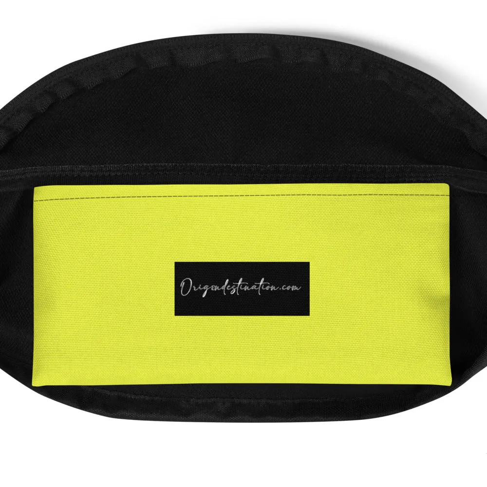 Origen Destination |On-Arrival Point of Origen Symbol-inspired Black/Yellow shoulder/waist bag
