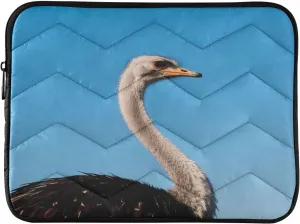 Ostrich Under Sky Padded Laptop Sleeve Case 13 Inch Soft Quilted Laptop Bag Waterproof Computer Sleeves