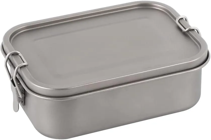 Outdoor Pure Titanium Single Layer Lunch Box Camping Portable Lunch Box