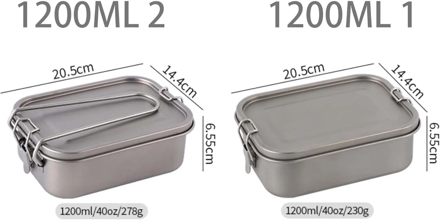 Outdoor Pure Titanium Single Layer Lunch Box Camping Portable Lunch Box