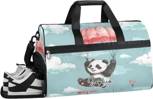 Overnight Bag for Adults Custom Large Duffel Bags Travel Bag Men Women Gym Bag for Training Soccer Swim Yoga Travel Blue Panda Travel Duffel Bag