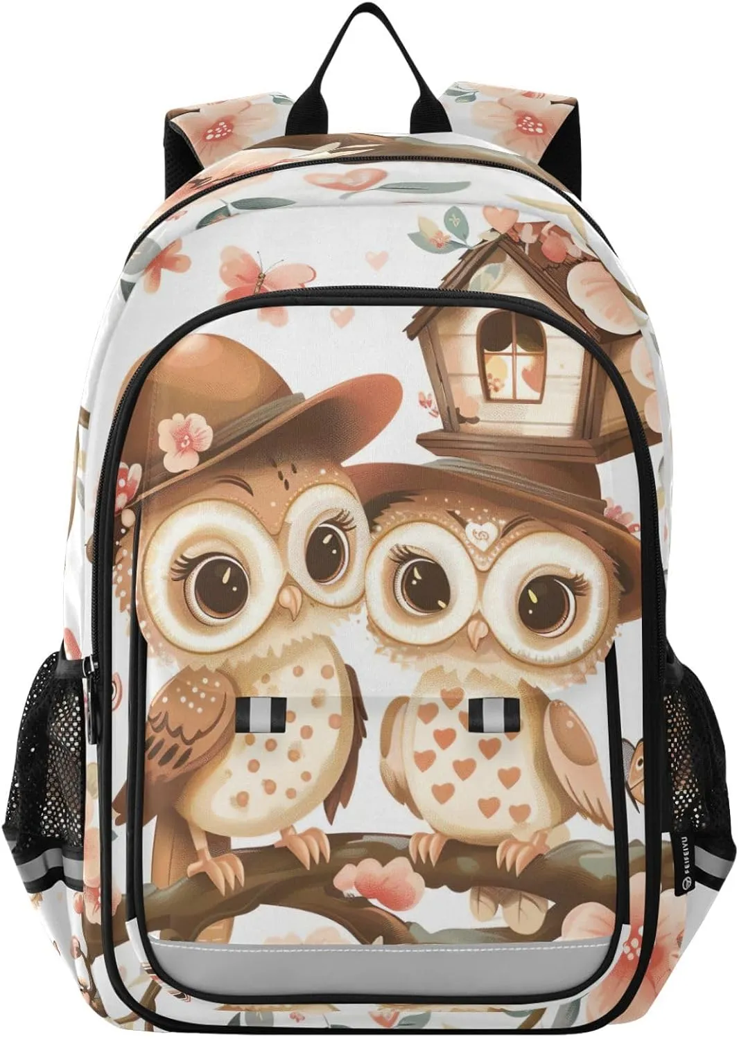 Owl Cartoon Style Print Backpack for Boys Middle-School Elementary Bookbags 20325446
