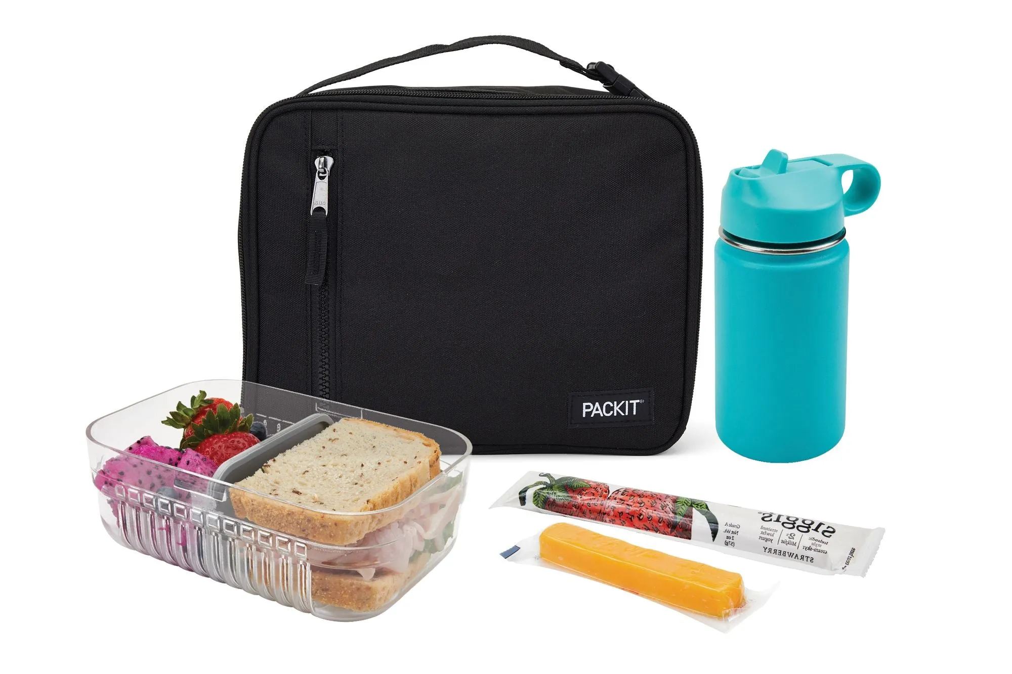 PackIt Classic Lunch Box Black - Polycanvas Freezer safe