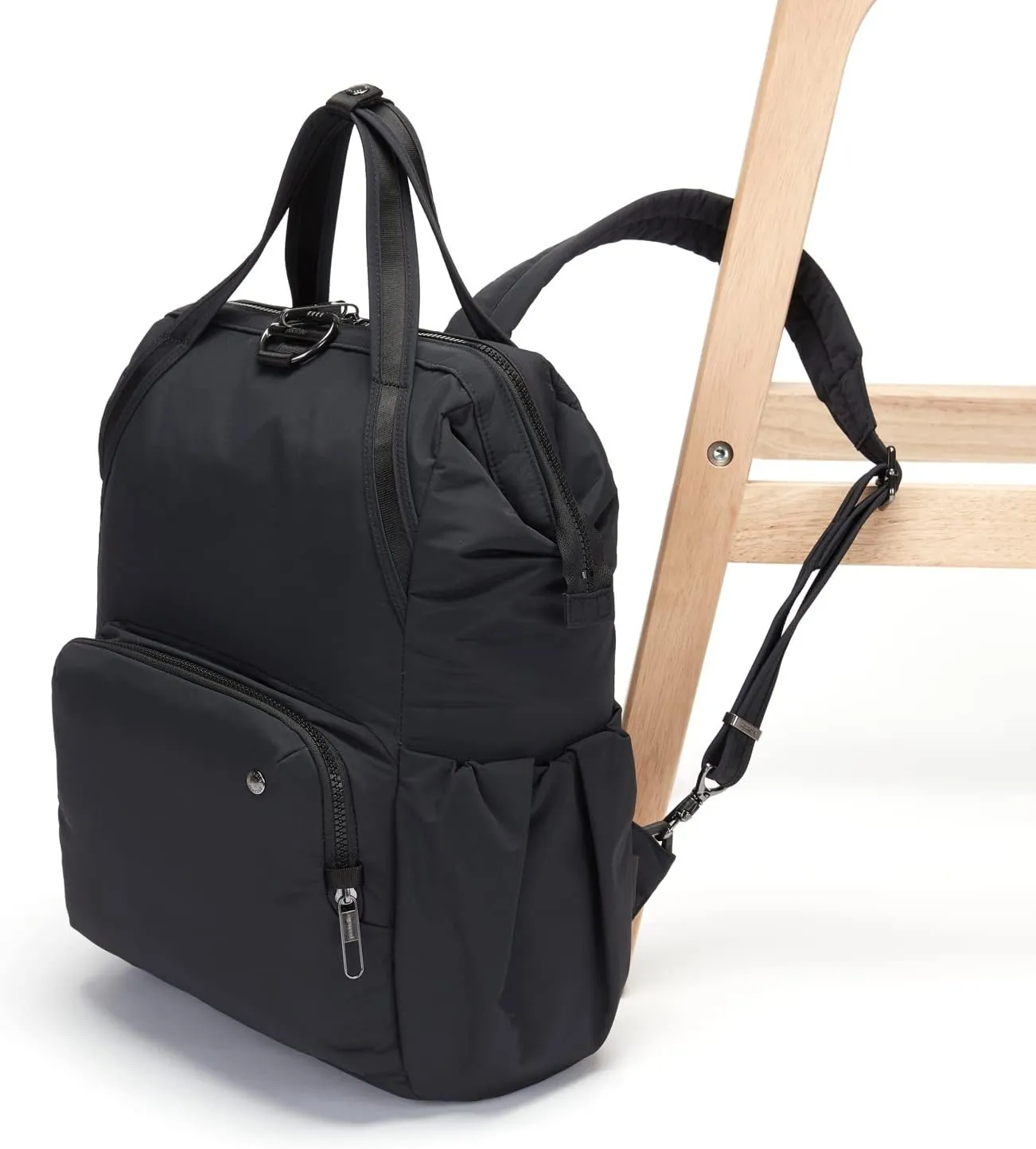 Pacsafe Women's Citysafe CX 17L Anti Theft Backpack-Fits 16 inch MacBook Pro, Econyl Black, One Size