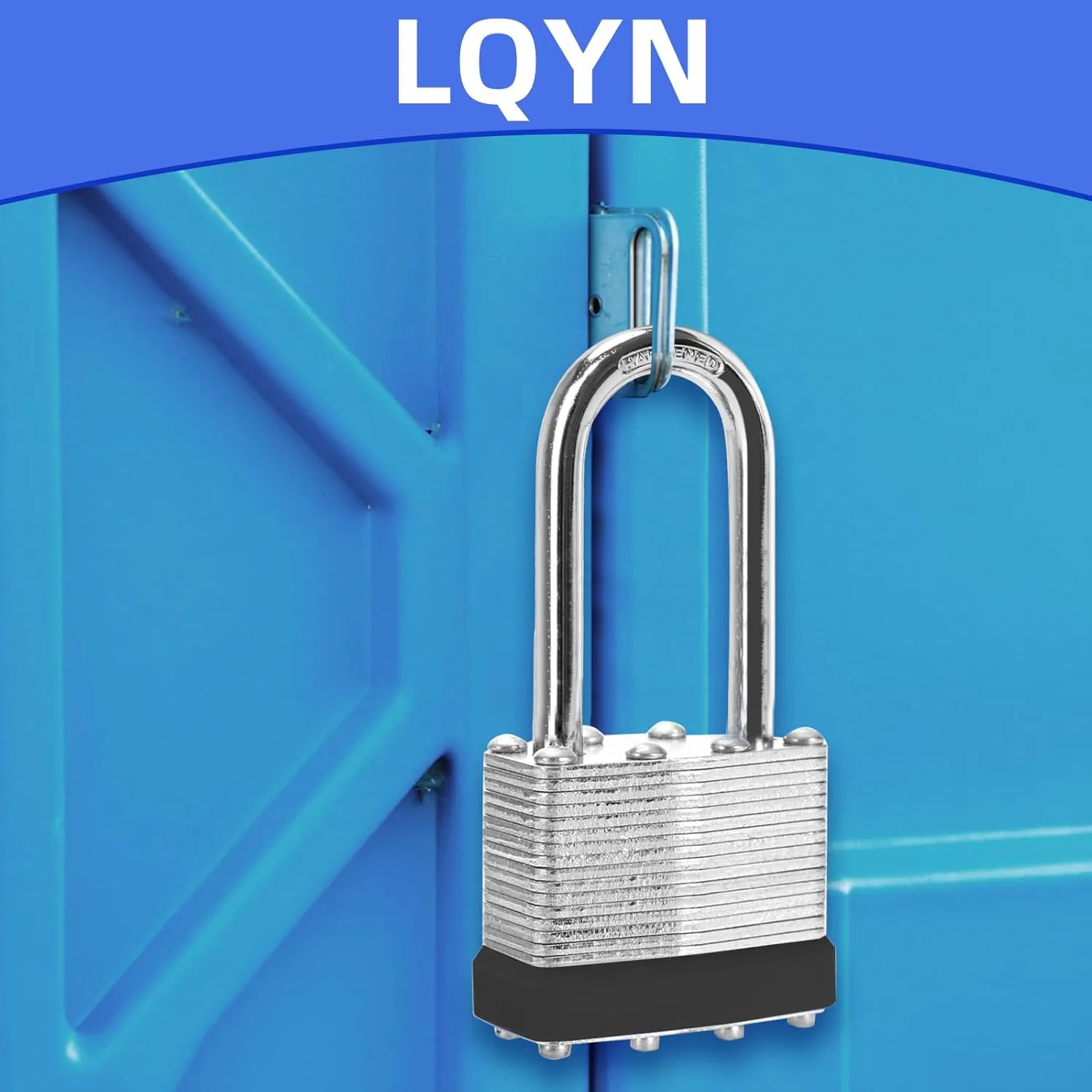 Padlocks with Same Key, LQYN 60 Pcs Laminated Keyed Padlock (1-9/16", 40mm), Keyed Alike Locks, Long Shackle, for Storage Locker, Hasp Latch, Toolbox, Sheds