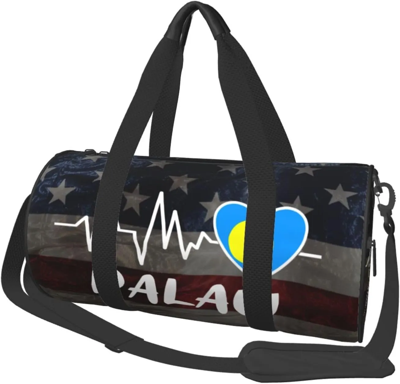 Palau Heartbeat Duffel Bag Gym Bag Travel Sports Tote Large Foldable Beach Swim Yoga2