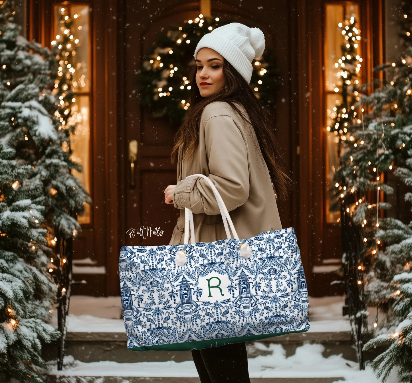 Palm Beach Monogrammed Carry-All Tote