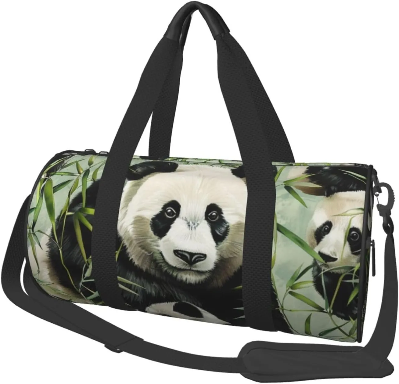 Panda Printed Sports Gym Bag for Men Women Foldable Duffel Bag Carry On Weekender Bag for Travel Sports