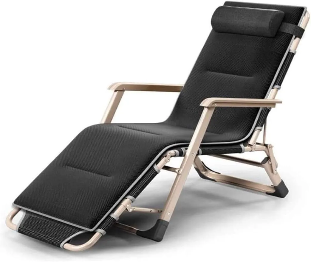Patio Lounge Chairs,Sun Lounger Chair Recliner Nap Folding Beach Chair Lunch Break Nap Chair Leisure Folding Deck Chair Office Folding Bed Outdoor