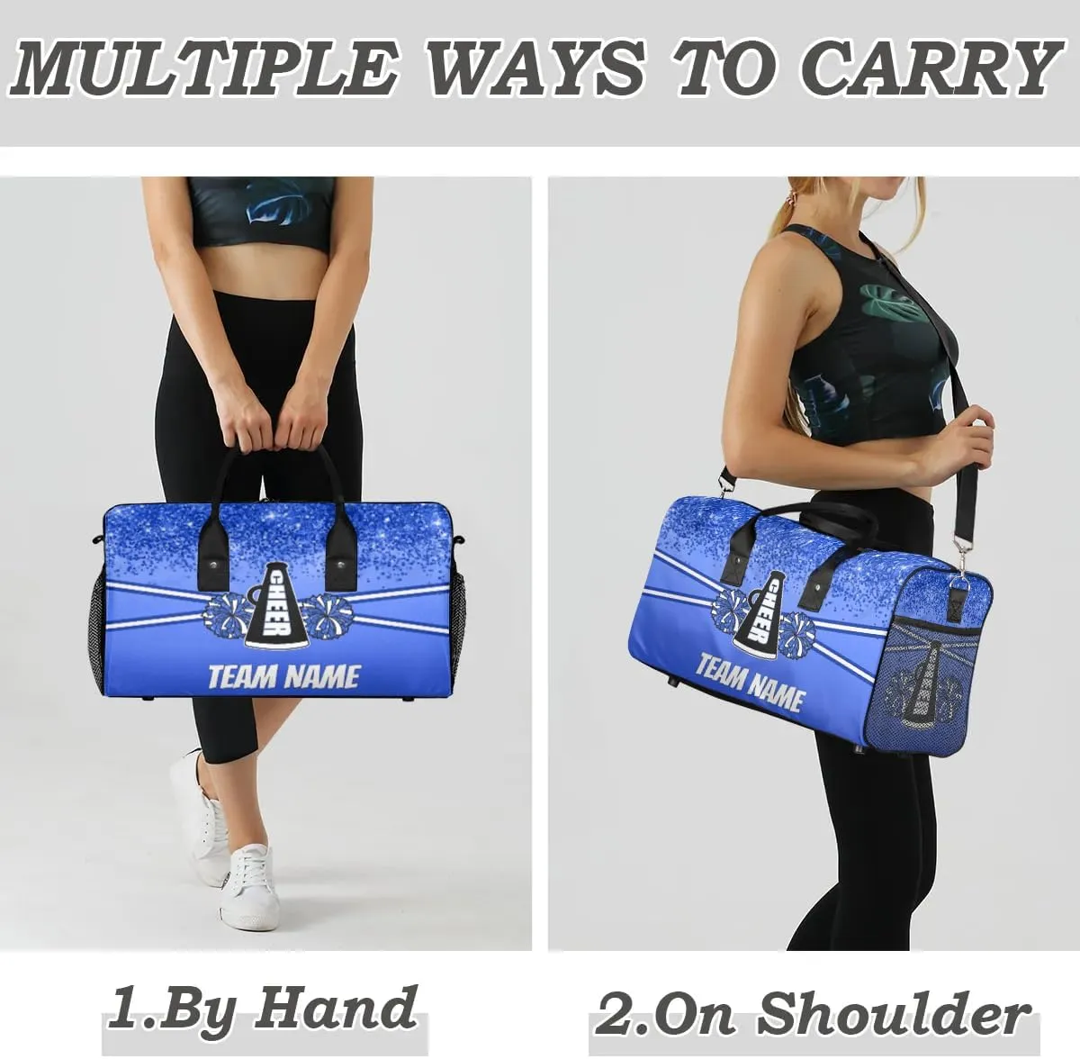 Personalized Cheer Bag Customized Cheerleader Shoulder Gym Bag Sport Duffel Bag for Women Cheerleading Gifts, Dark Blue
