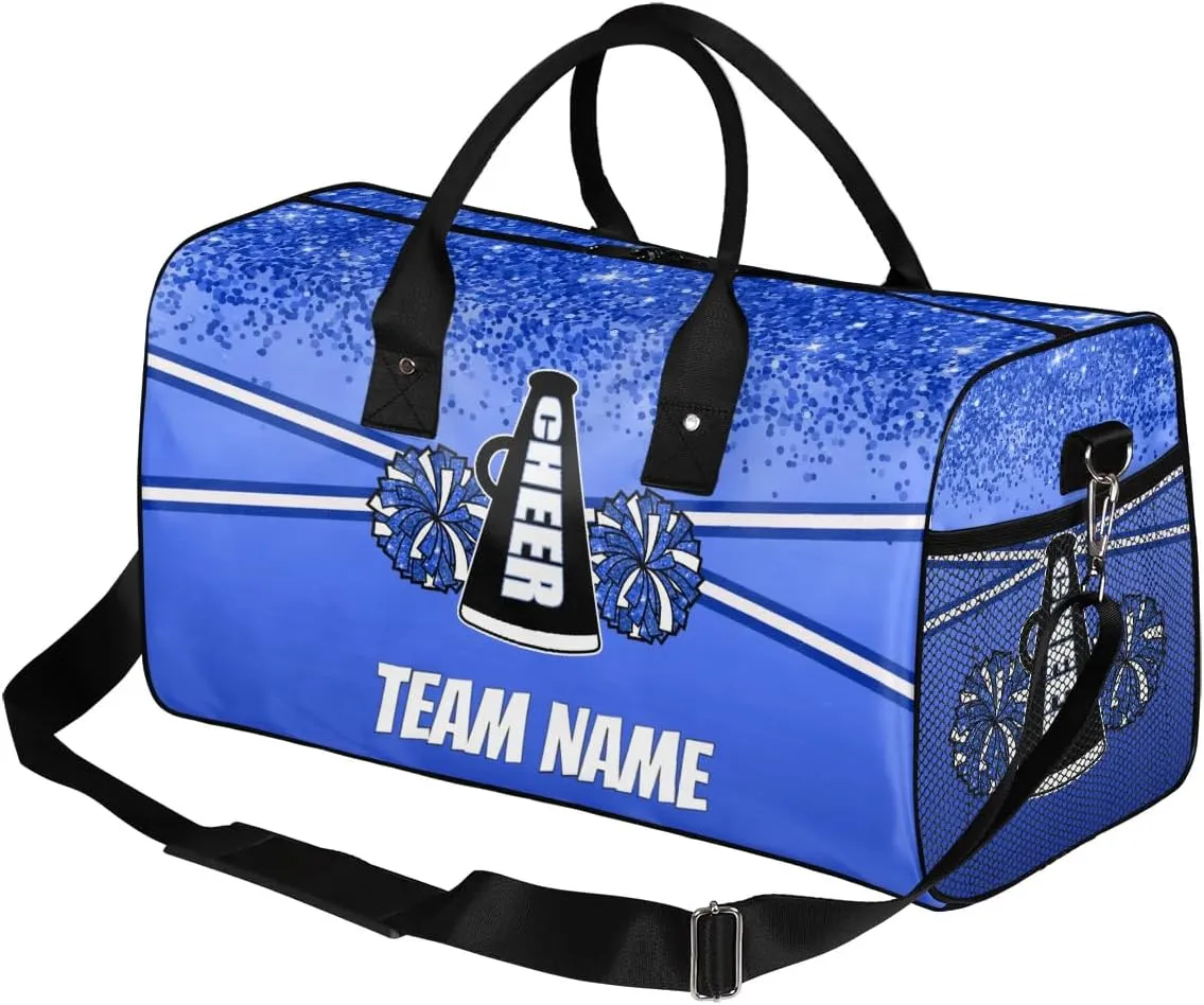 Personalized Cheer Bag Customized Cheerleader Shoulder Gym Bag Sport Duffel Bag for Women Cheerleading Gifts, Dark Blue
