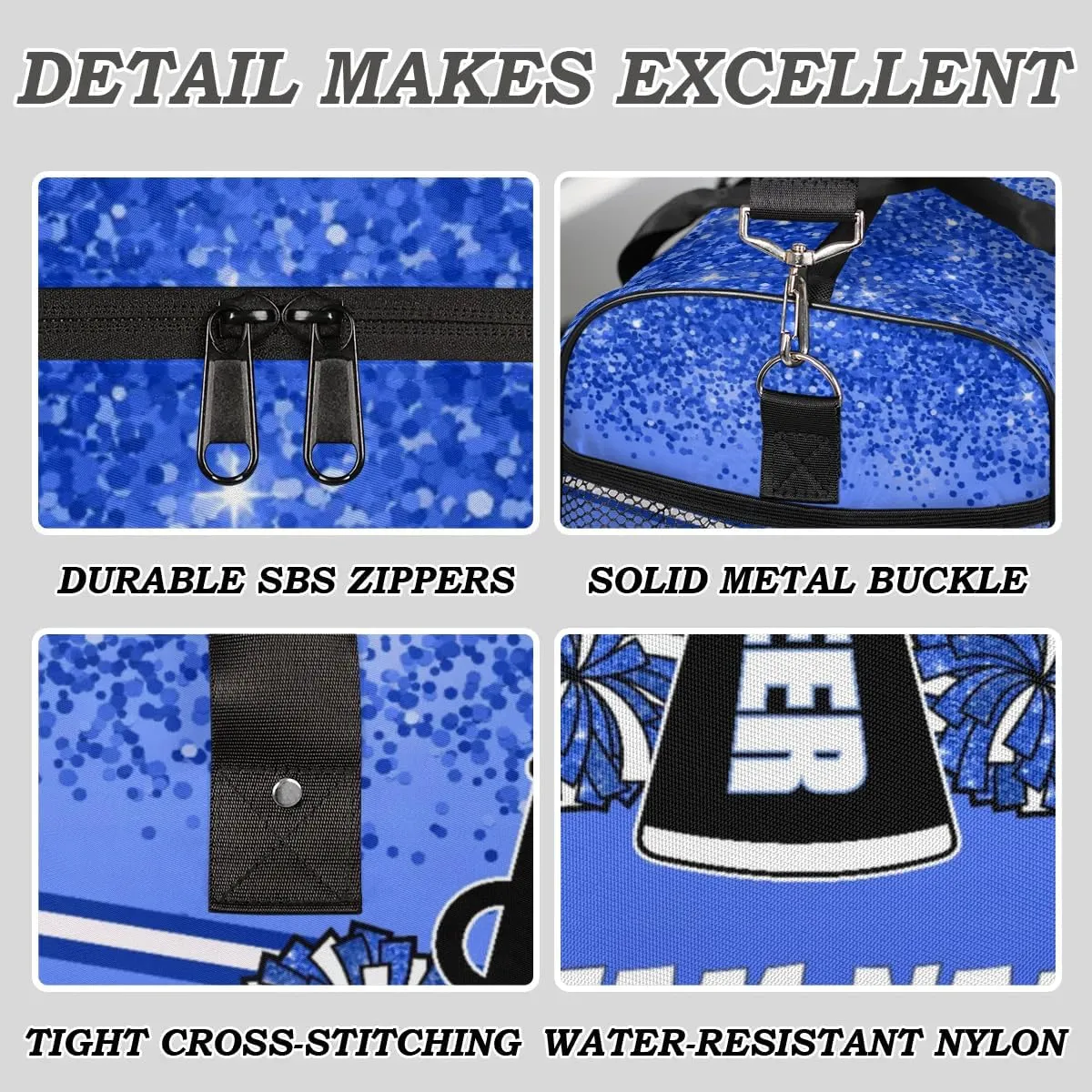 Personalized Cheer Bag Customized Cheerleader Shoulder Gym Bag Sport Duffel Bag for Women Cheerleading Gifts, Dark Blue