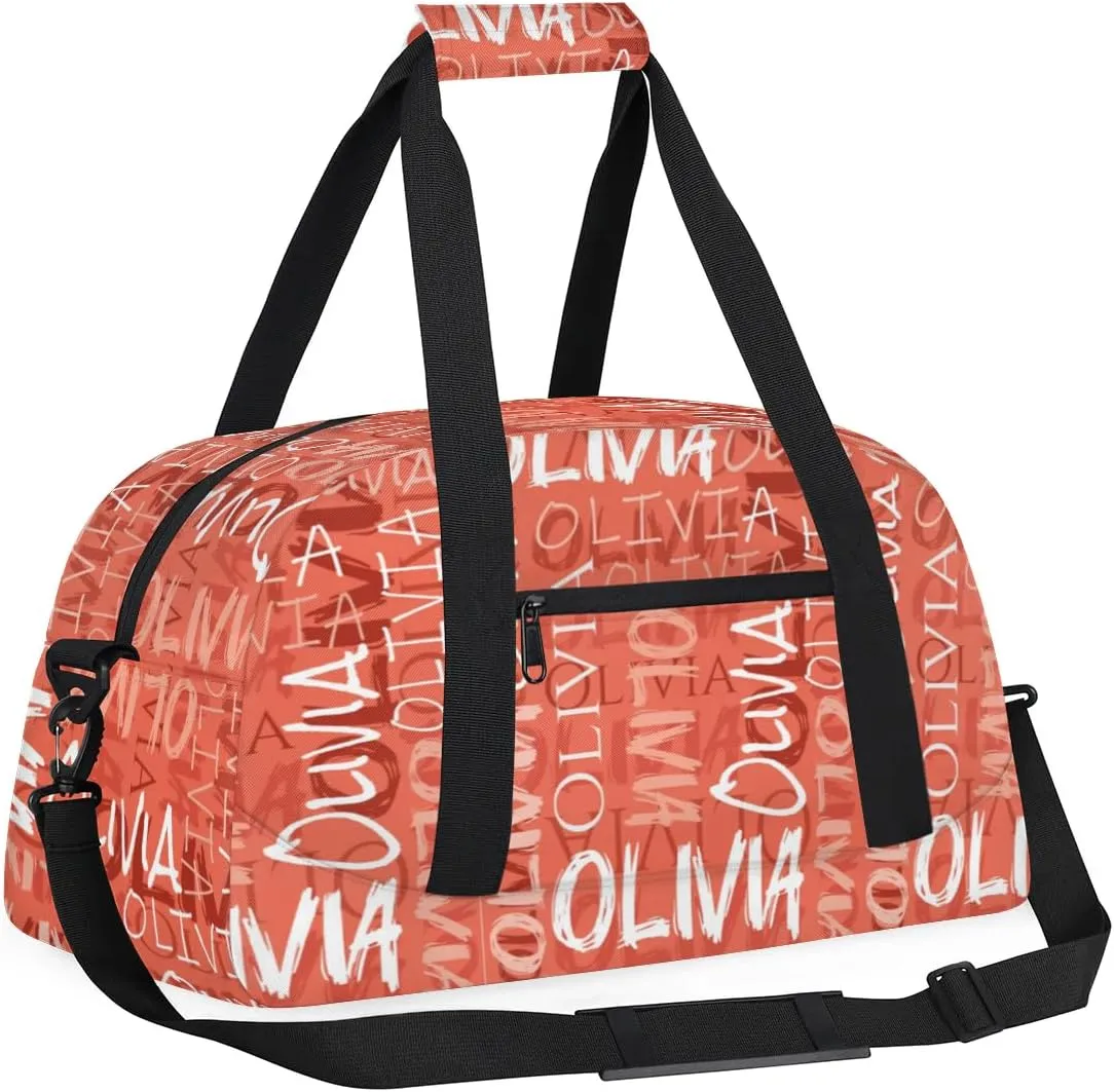 Personalized Dance Bag Cheerleading Bag for Girl Gifts, Overnight Duffel Bags Cheerleader for Kids Personalized Sport Gym Bag, Gymnastics Duffel Bag - Colorful Names