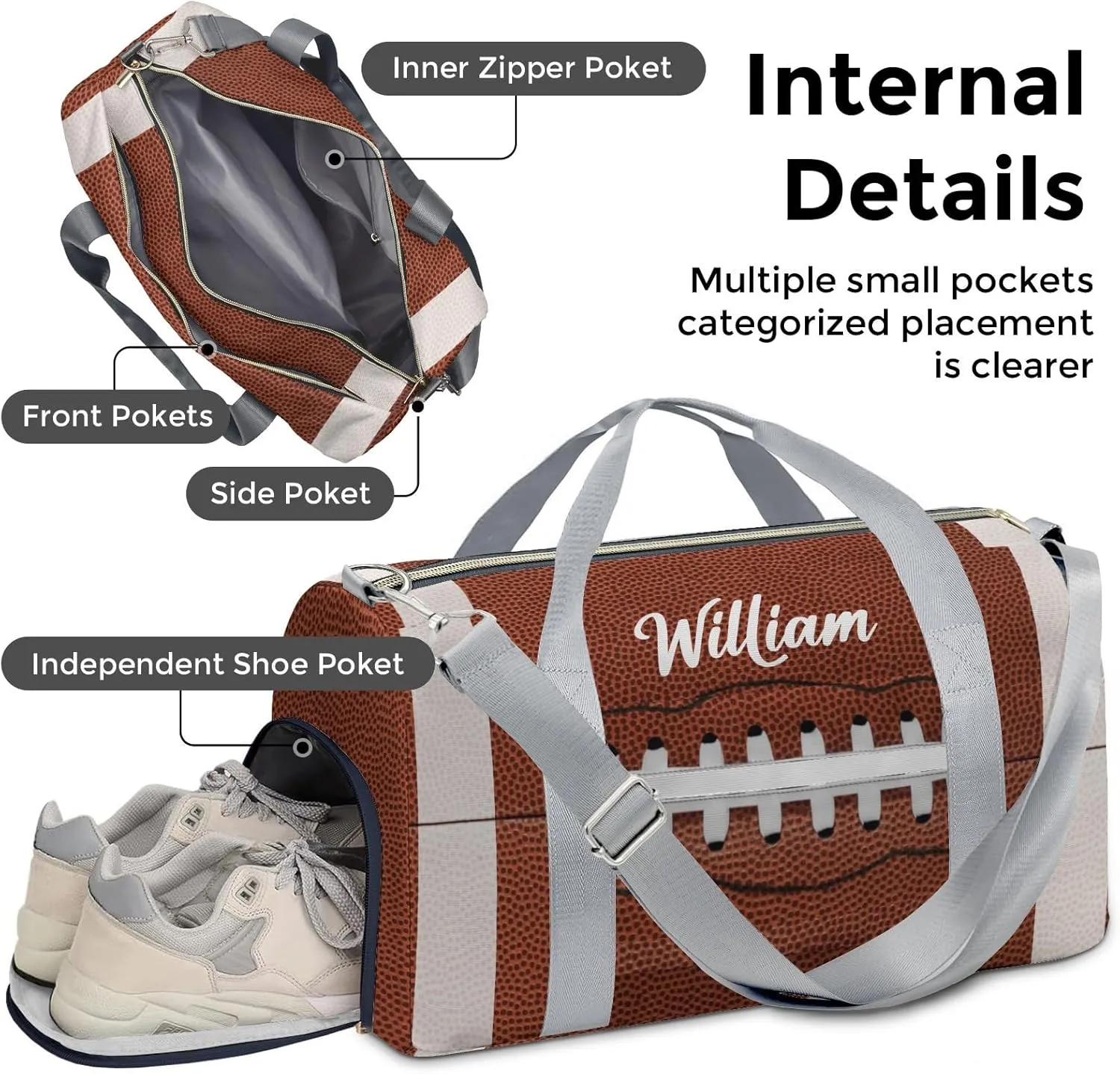 Personalized Duffel bag for Kids, Custom Small Duffle Gym Bag with Name, Sports Workout Travel Bag with Shoes Compartment, Weekender Bag, Sleepover Bag