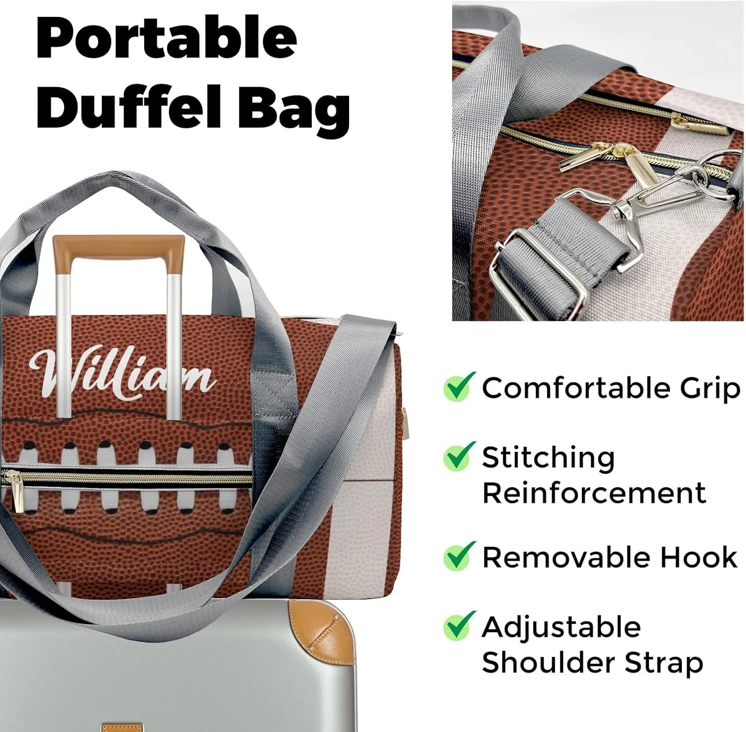 Personalized Duffel bag for Kids, Custom Small Duffle Gym Bag with Name, Sports Workout Travel Bag with Shoes Compartment, Weekender Bag, Sleepover Bag