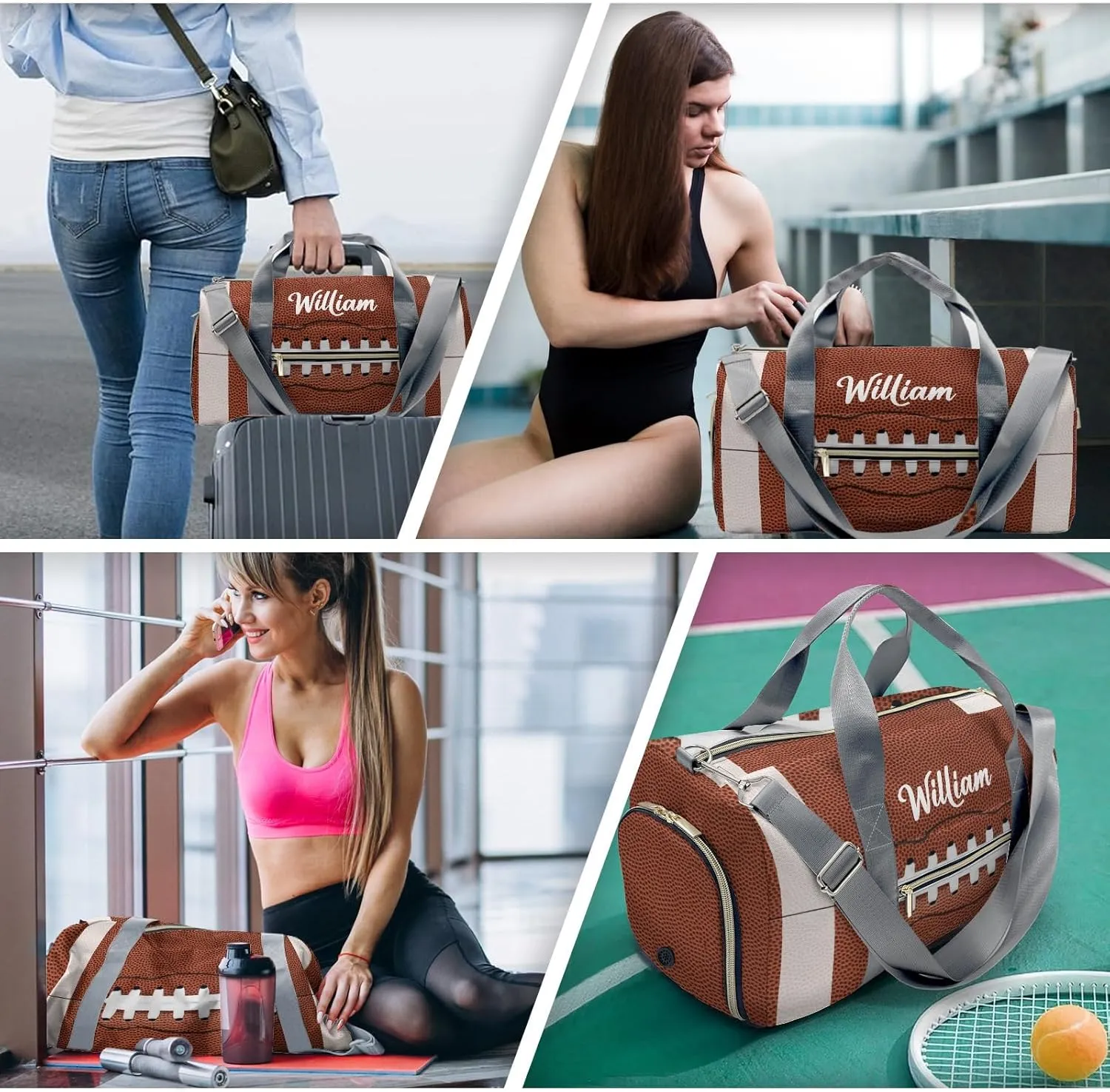 Personalized Duffel bag for Kids, Custom Small Duffle Gym Bag with Name, Sports Workout Travel Bag with Shoes Compartment, Weekender Bag, Sleepover Bag