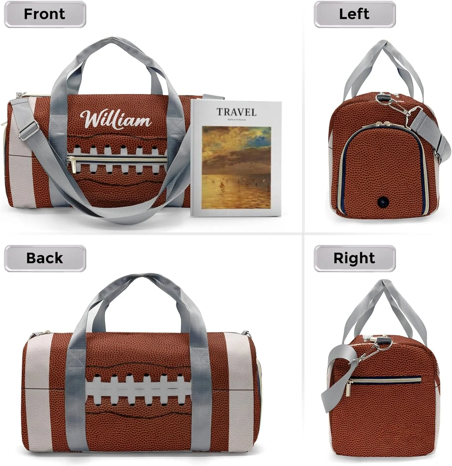Personalized Duffel bag for Kids, Custom Small Duffle Gym Bag with Name, Sports Workout Travel Bag with Shoes Compartment, Weekender Bag, Sleepover Bag